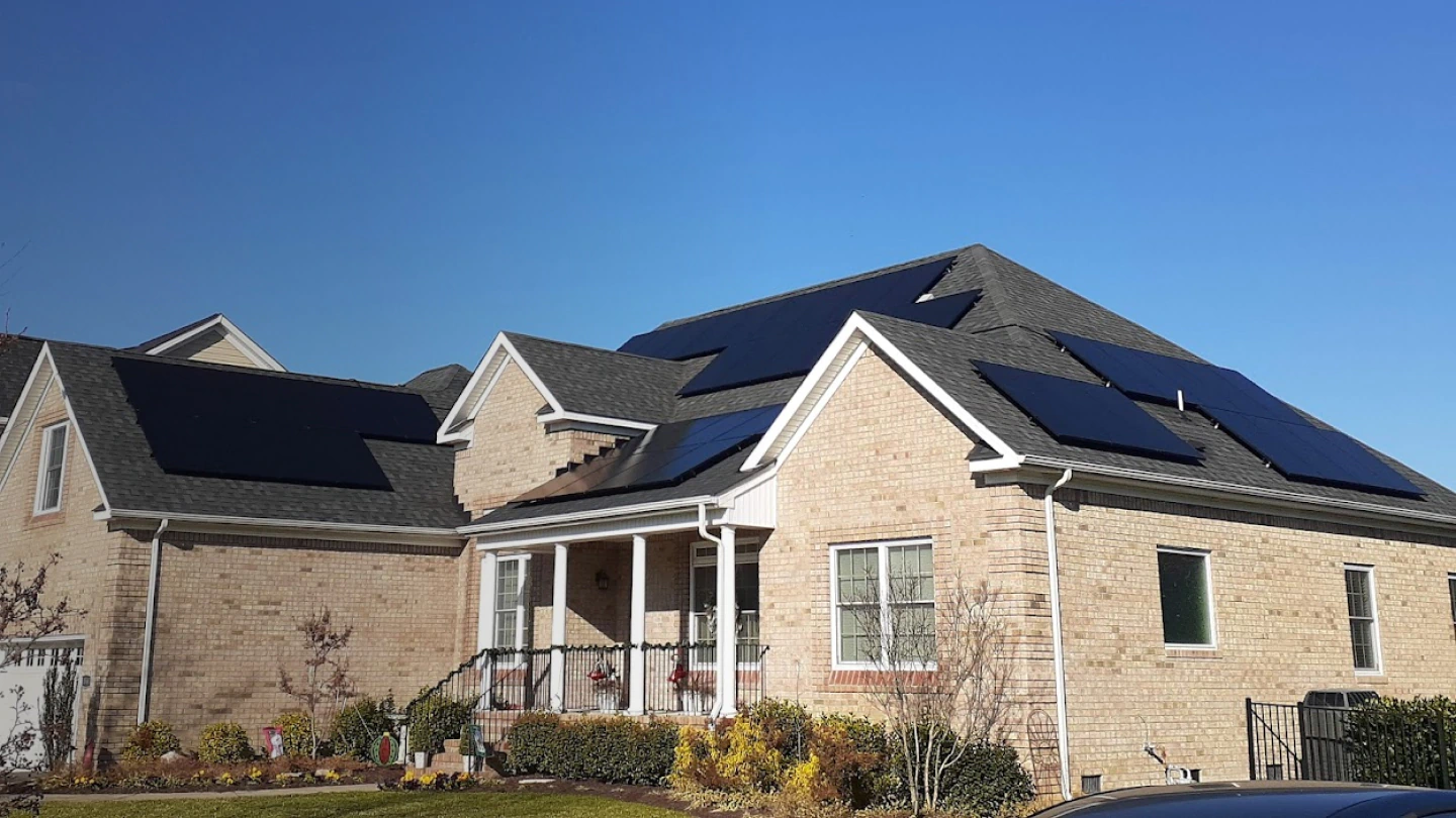 exterior view of a home with solar panels